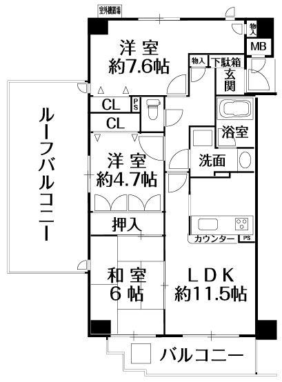 Floor plan. 3LDK, Price 15.8 million yen, Occupied area 68.12 sq m , Balcony area 7.46 sq m