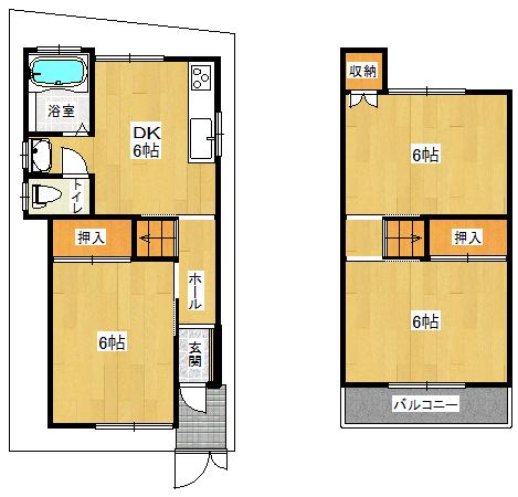 Floor plan. 10.8 million yen, 3DK, Land area 46.8 sq m , And building area of ​​51.81 sq m room are independently, Floor plans that protect the family's privacy
