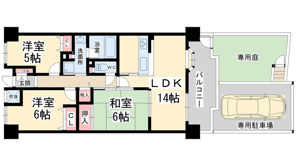 Floor plan. 3LDK, Price 14.9 million yen, Footprint 68.9 sq m , Balcony area 9.79 sq m