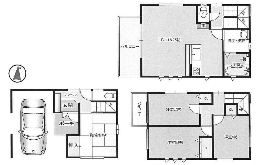 Floor plan. (No. 1 point), Price 32,800,000 yen, 4LDK, Land area 75 sq m , Building area 102.66 sq m