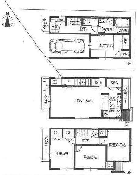 Floor plan. 24,900,000 yen, 4LDK, Land area 74.38 sq m , Building area 117.63 sq m south-facing window is bright there everywhere. In the living room in the stairs, It is your family is easy to match your face ~