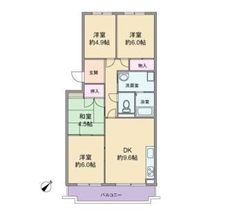 Floor plan. 4DK, Price 15.8 million yen, Occupied area 68.68 sq m , Balcony area 8.1 sq m