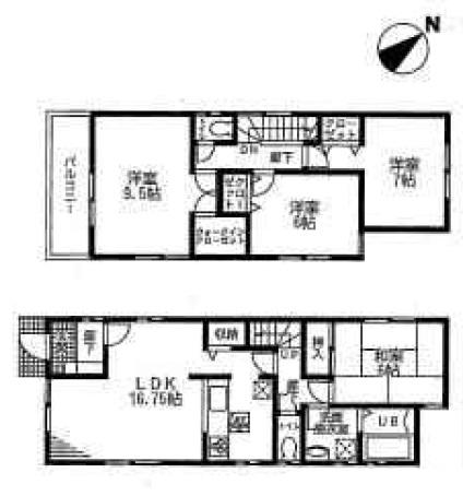 Floor plan. (1 Building), Price 28.8 million yen, 4LDK, Land area 134.4 sq m , Building area 105.58 sq m