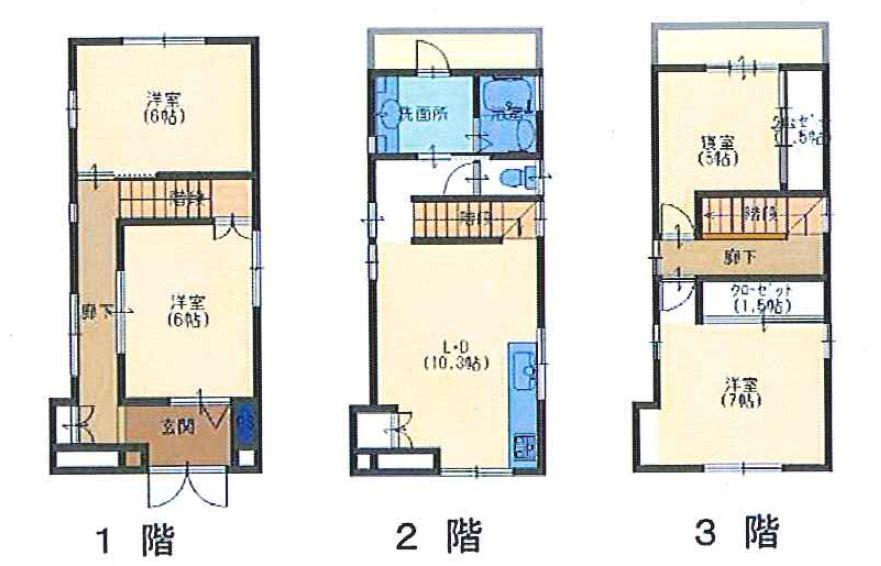 Floor plan. 19.9 million yen, 4LDK, Land area 54.36 sq m , It is very built shallow detached good usability of the building area 96.18 sq m south-facing balcony (two-sided)
