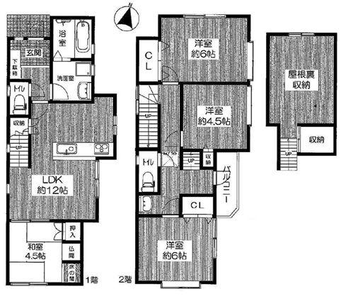 Floor plan. 27,900,000 yen, 4LDK, Land area 76.11 sq m , Building area 82.34 sq m