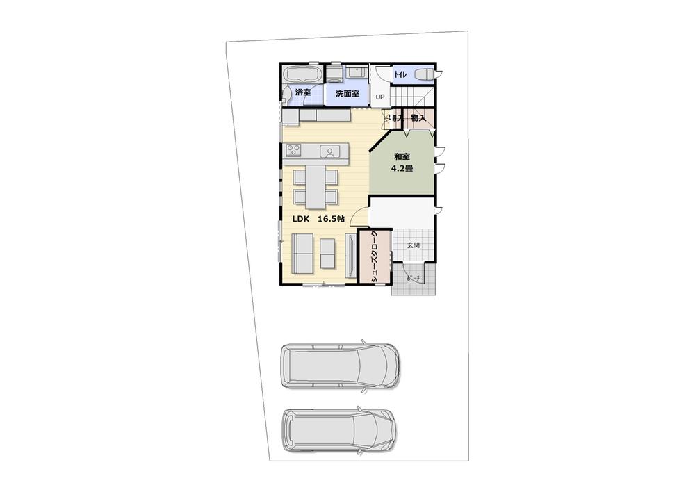 Floor plan. 35,800,000 yen, 4LDK, Land area 184.05 sq m , Building area 107.19 sq m 1 floor plan view