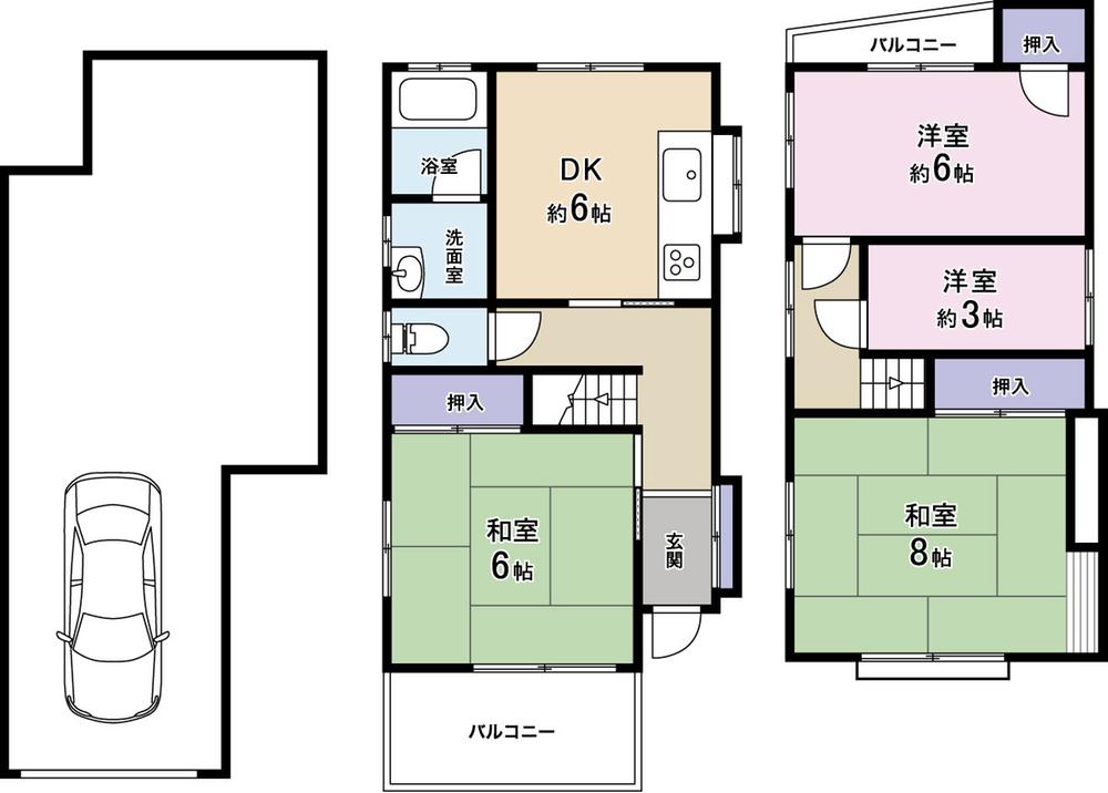 Floor plan. 8.9 million yen, 4DK, Land area 50.8 sq m , Building area 100.53 sq m