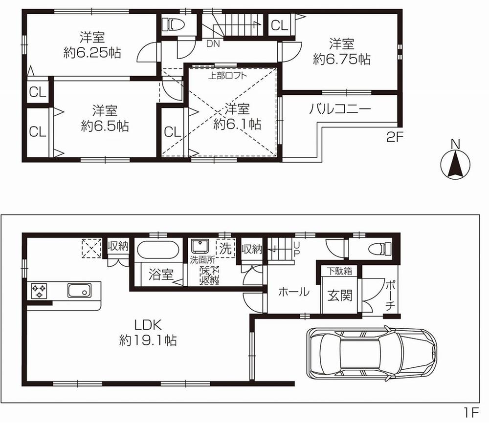 Floor plan. 30,800,000 yen, 4LDK, Land area 96.06 sq m , Building area 105.4 sq m