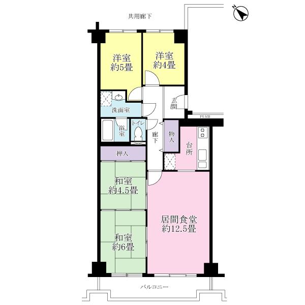 Floor plan. 4LDK, Price 10.8 million yen, Occupied area 78.97 sq m , Balcony area 12.51 sq m target real estate floor plan.