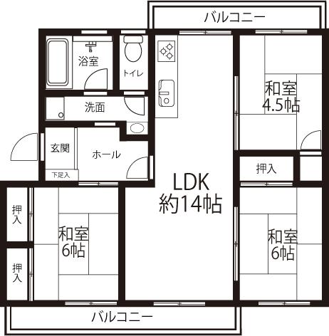 Floor plan. 3LDK, Price 7.8 million yen, Occupied area 67.63 sq m , Balcony area 12.09 sq m