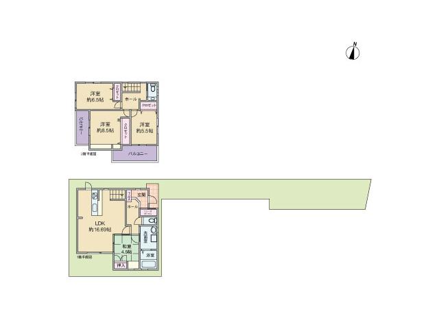 Floor plan. 35,800,000 yen, 3LDK, Land area 144.78 sq m , Building area 104.64 sq m