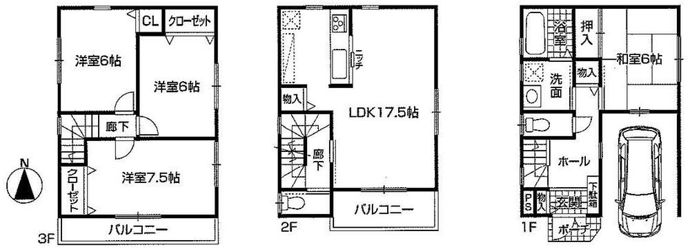 Floor plan. (No. 1 point), Price 31,800,000 yen, 4LDK, Land area 72.01 sq m , Building area 103.68 sq m
