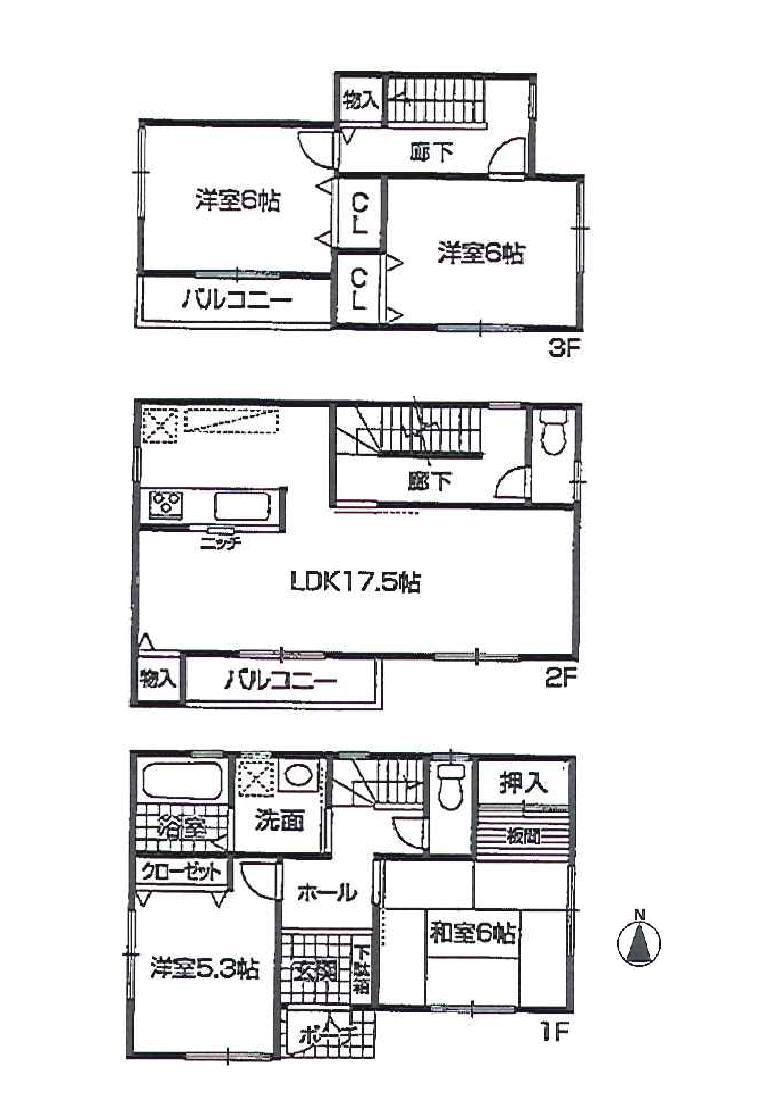 Floor plan. 29,800,000 yen, 4LDK, Land area 90.24 sq m , Building area 104.48 sq m ● yang per good south-facing road! ● The No. 2 location Floor.