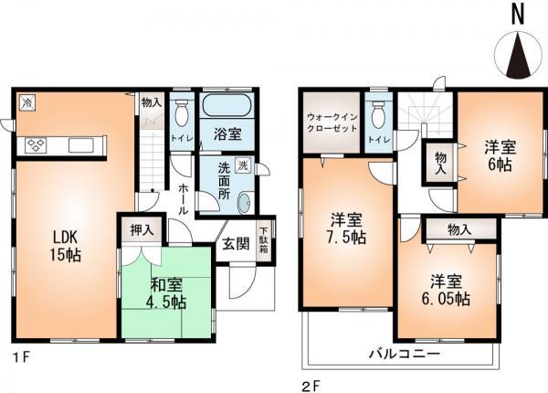 Floor plan. 27,800,000 yen, 4LDK, Land area 100.17 sq m , Building area 96.05 sq m   ■ Mato drawings ■  It is clean in the living room 15 quires more. Lighting is also sufficient. Face-to-face kitchen is also nice.