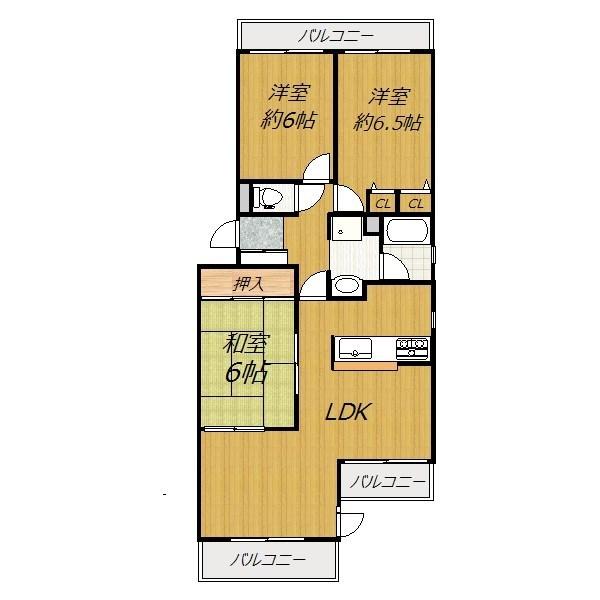 Floor plan. 3LDK, Price 13.8 million yen, Footprint 78.4 sq m , Balcony area 12.16 sq m