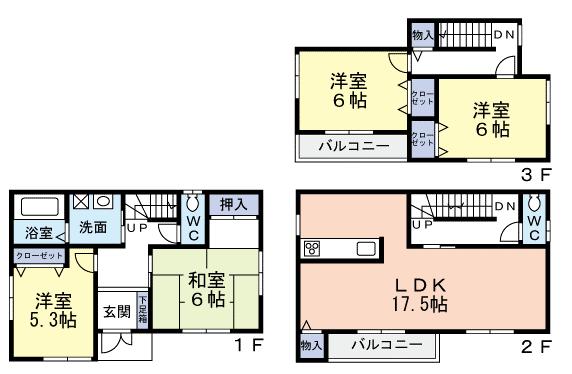 Floor plan. 29,800,000 yen, 4LDK, Land area 92.3 sq m , Building area 104.48 sq m