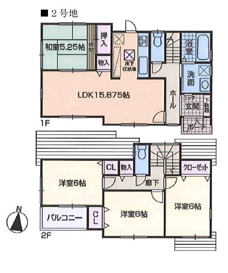 Floor plan. (No. 2 locations), Price 31,800,000 yen, 4LDK, Land area 130.59 sq m , Building area 94.56 sq m