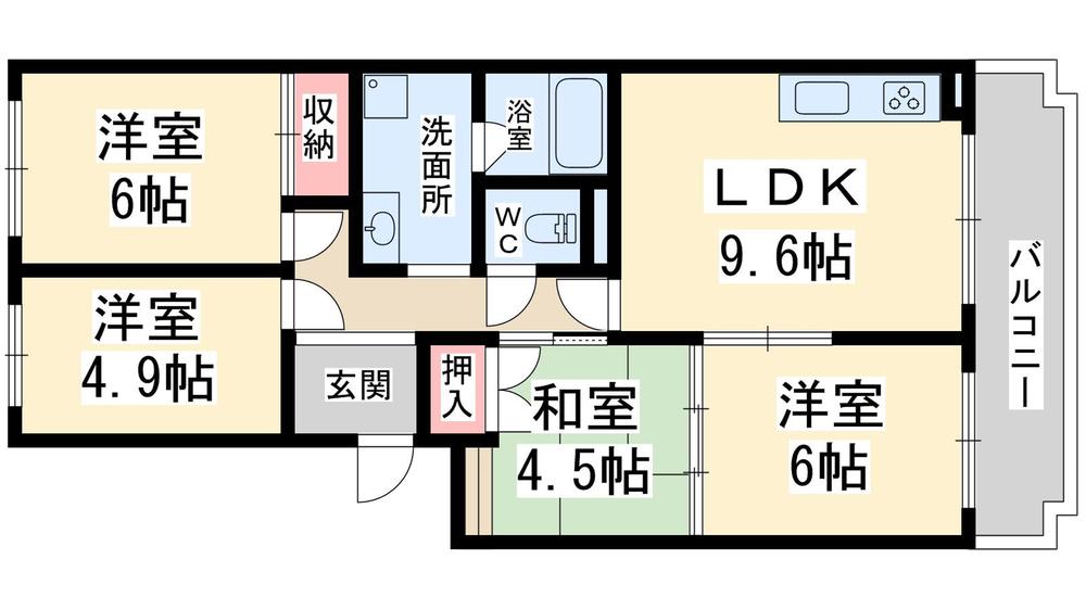 Floor plan. 4LDK, Price 15.8 million yen, Occupied area 68.68 sq m , Balcony area 8.1 sq m valuable 4LDK