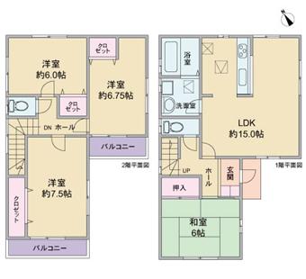 Floor plan. 35,800,000 yen, 4LDK, Land area 87.59 sq m , Building area 96.88 sq m
