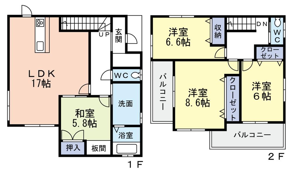 Floor plan. 35,800,000 yen, 4LDK, Land area 144.78 sq m , Building area 104.64 sq m