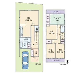 Floor plan. 27.3 million yen, 4LDK, Land area 89.6 sq m , Building area 97.2 sq m