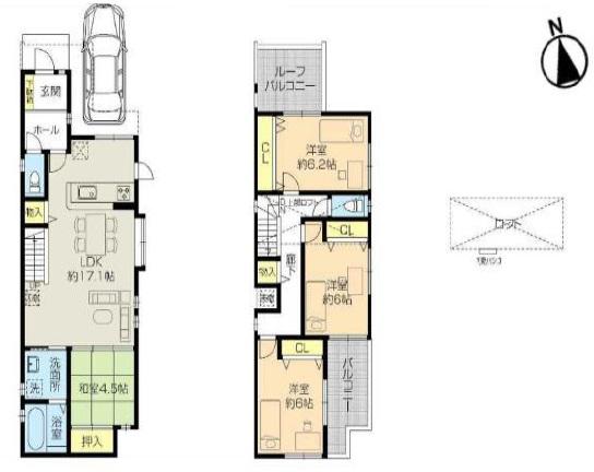 Floor plan. 32,900,000 yen, 4LDK, Land area 90.63 sq m , Building area 96.39 sq m