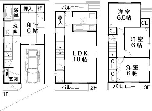 Floor plan. 24,900,000 yen, 4LDK, Land area 74.38 sq m , Building area 117.63 sq m