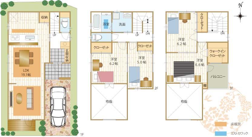 Floor plan. 37,800,000 yen, 4LDK, Land area 77.52 sq m , Building area 44.95 sq m model house floor plan
