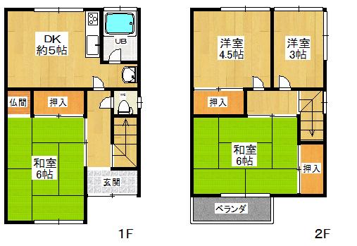 Floor plan. 11.5 million yen, 3DK + S (storeroom), Land area 51.52 sq m , Building area 71.74 sq m