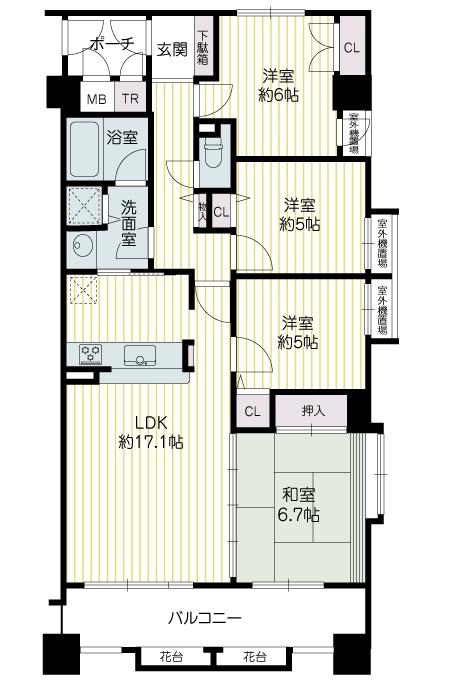 Floor plan. 4LDK, Price 31,800,000 yen, Occupied area 86.82 sq m , Balcony area 10.15 sq m 4LDK