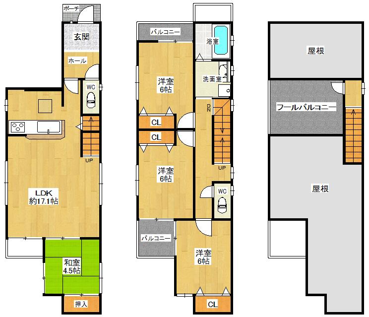 Floor plan. 32,900,000 yen, 4LDK, Land area 88.28 sq m , Building area 106.37 sq m