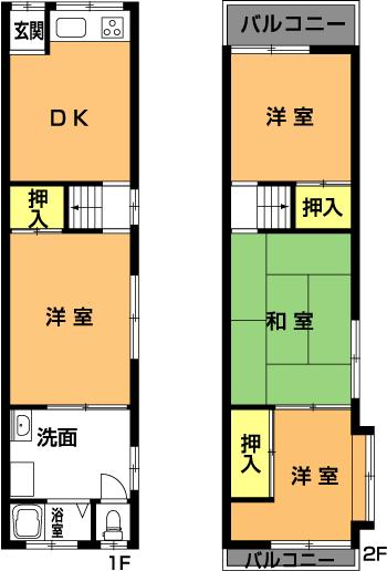 Floor plan. 4.8 million yen, 4DK, Land area 41.42 sq m , Building area 42.37 sq m