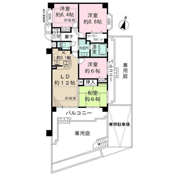 Floor plan. 4LDK, Price 18,800,000 yen, Occupied area 90.71 sq m , Balcony area 21.14 sq m