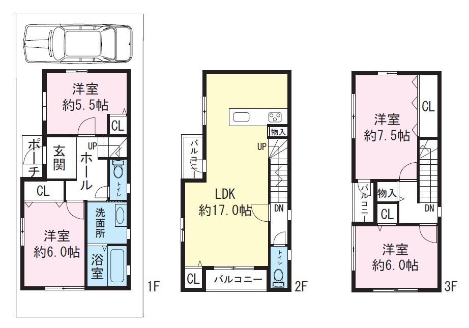 Floor plan. 29,800,000 yen, 4LDK, Land area 75.01 sq m , Building area 109.3 sq m