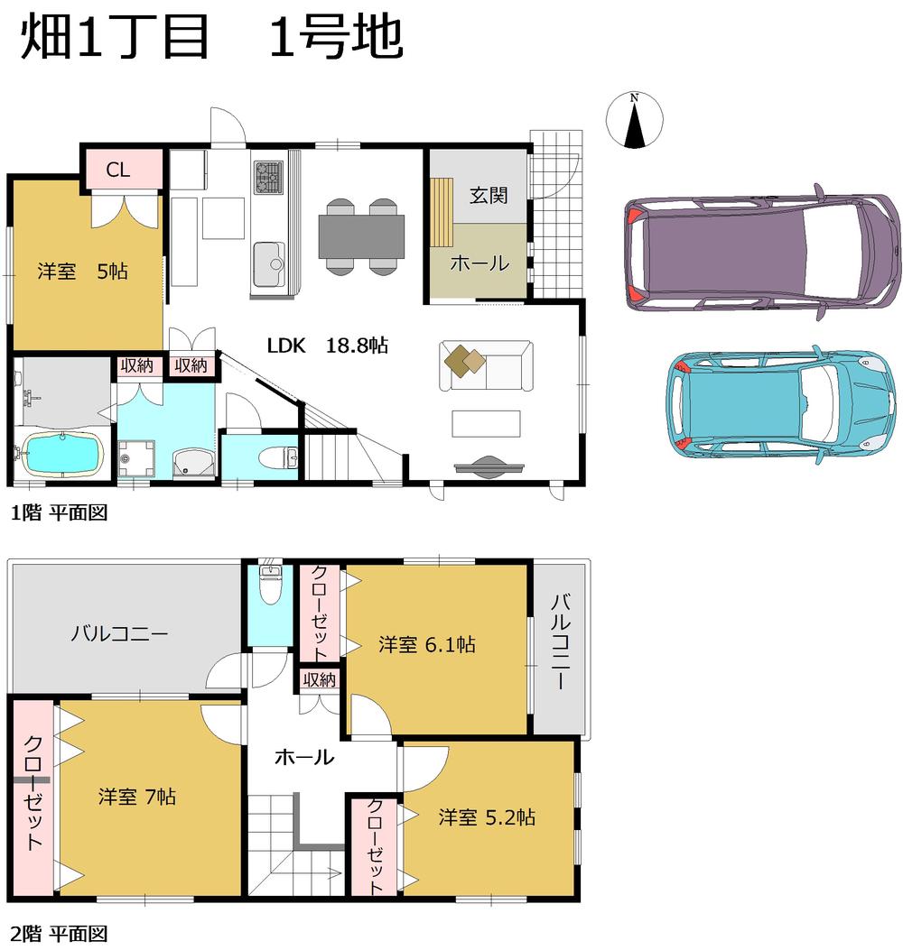 Building plan example (Perth ・ Introspection). Building plan example (No. 1 place) building price 15.5 million yen, Building area 103.07 sq m