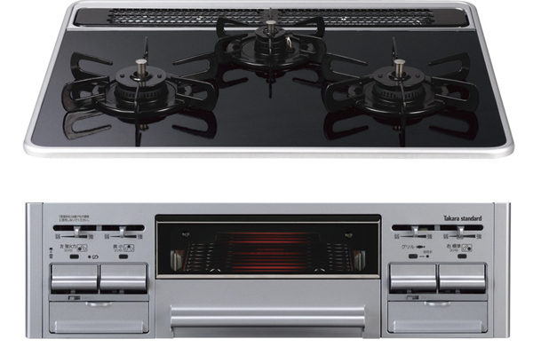 Kitchen.  [Hyper-glass coat top stove] A beautiful gloss impressive, Easy to clean also wipe quick and people. Burning ingredients to not put water in the saucer, No water is with a single-sided grill (same specifications)