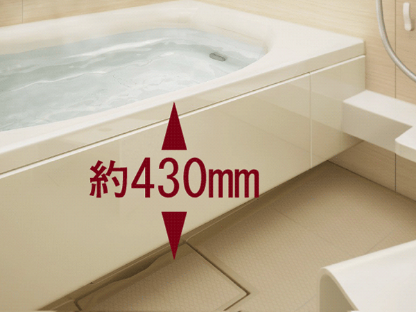 Bathing-wash room.  [Bathtub stride High] Suppress the straddle high, Low-floor bath to support the safe bathing. To take into bathtub in a comfortable position, Also provided space for Oroseru the waist (same specifications)