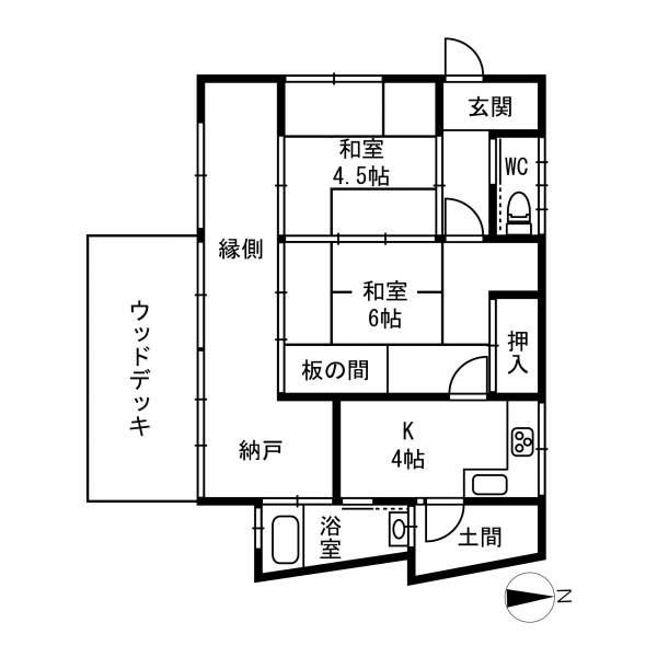 Floor plan. 19,800,000 yen, 2LDK+S, Land area 195.69 sq m , Building area 38.13 sq m