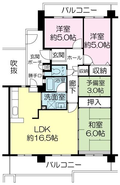 Floor plan. 3LDK + S (storeroom), Price 8.8 million yen, Occupied area 78.82 sq m , Balcony area 18.65 sq m