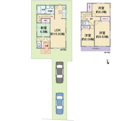 Floor plan. 34,800,000 yen, 4LDK, Land area 114.5 sq m , Building area 99.78 sq m