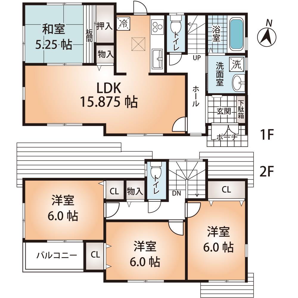 Floor plan. (No. 2 locations), Price 31,800,000 yen, 4LDK, Land area 130.59 sq m , Building area 94.56 sq m