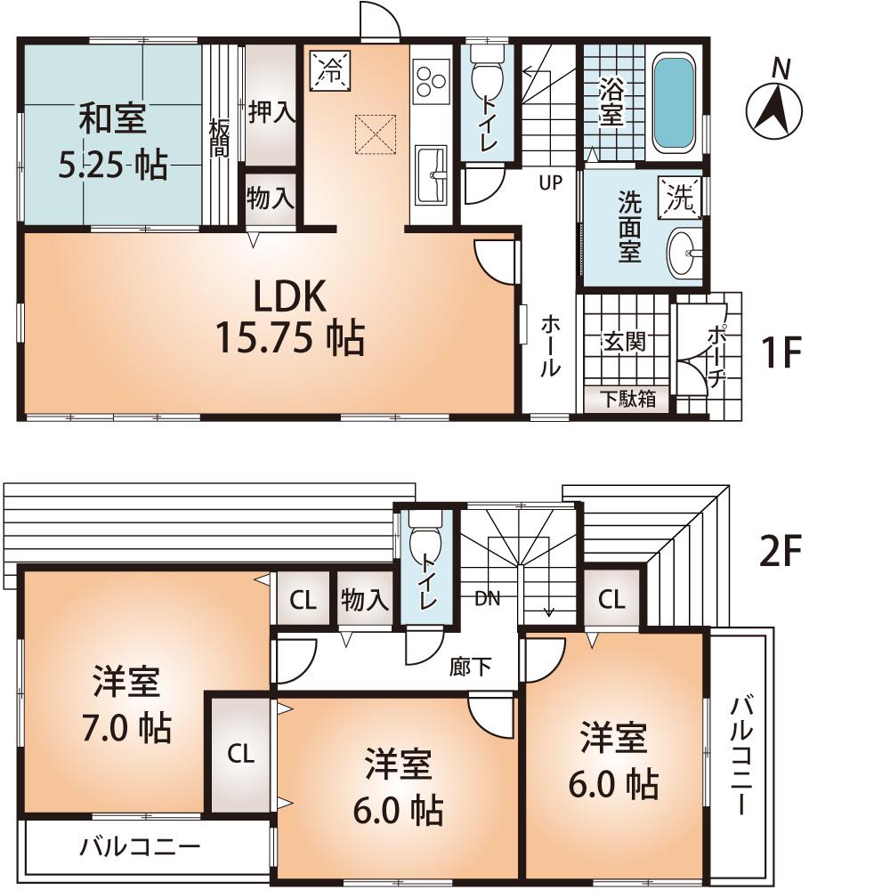 Floor plan. (No. 3 locations), Price 32,800,000 yen, 4LDK, Land area 120.32 sq m , Building area 95.58 sq m