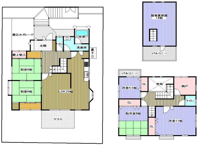 Floor plan. 37,800,000 yen, 5LDK+S, Land area 207.1 sq m , Building area 144.74 sq m floor plan