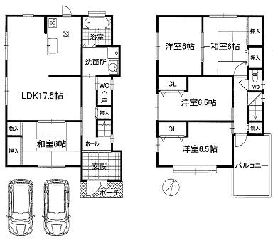 Floor plan. 23.8 million yen, 5LDK, Land area 120.46 sq m , The building area is 113.4 sq m interior renovation completed. 