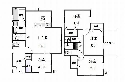 Building plan example (floor plan). Building plan example 4LDK, Land price 10.1 million yen, Land area 121.54 sq m , Building price 14.7 million yen, Building area 92.56 sq m