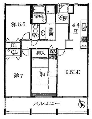 Floor plan. 3LDK, Price 18,800,000 yen, Occupied area 81.87 sq m , Balcony area 12.64 sq m interior renovation completed.