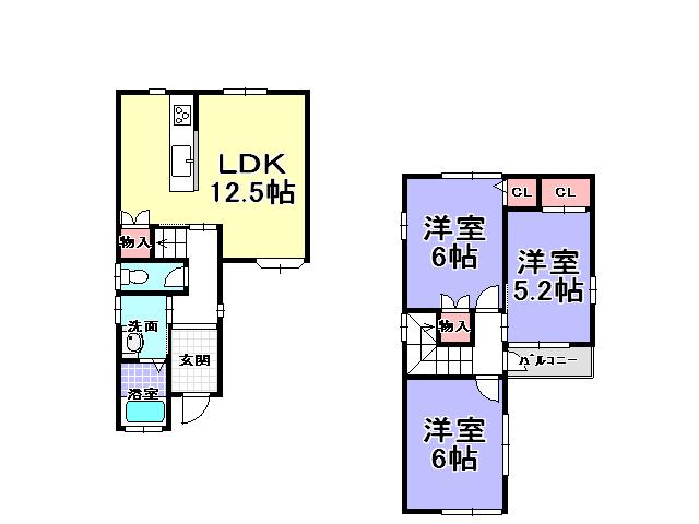 Floor plan. 15.8 million yen, 3LDK, Land area 60 sq m , Building area 68.8 sq m