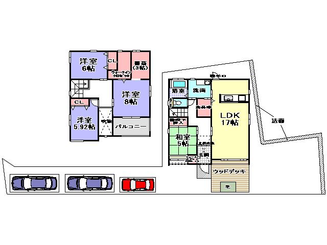 Floor plan. 30,800,000 yen, 4LDK, Land area 217.77 sq m , Building area 115.12 sq m