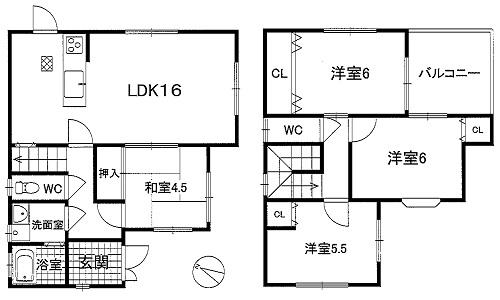 Floor plan. 21,800,000 yen, 4LDK, Land area 128.55 sq m , The building area is 89.1 sq m interior renovation completed.