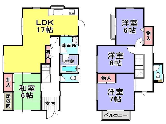 Floor plan. 22,800,000 yen, 4LDK, Land area 152.17 sq m , Building area 106.97 sq m